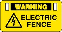 Warning Electric Fence - Clip-On Fence Sign   