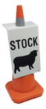 Folded "Stock" Sign For Road Cone - Sheep     
