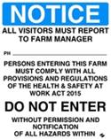 Visitors Must Report To Farm Manager Sign