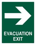 Evacuation Exit sign with right hand arrow