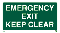 Emergency Exit Keep Clear sign