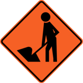 Temporary Hazard - Roadworks