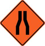 Temporary Warning - Road Narrows