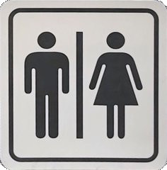 Male / Female Facilities Brushed Metal Effect