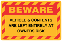 Segnale di sicurezza con scritta V Safety Security Check - All Ites Subject To Inspection